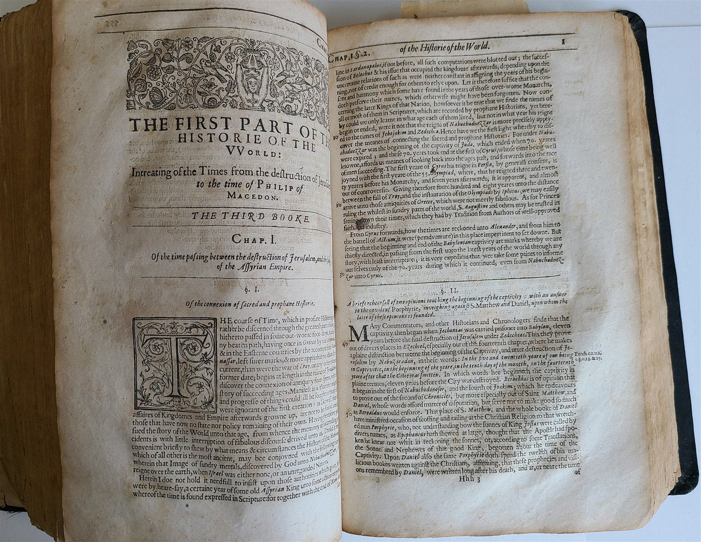 1677 HISTORY of the WORLD by WALTER RALEIGH antique ILLUSTRATED w/ MAPS English
