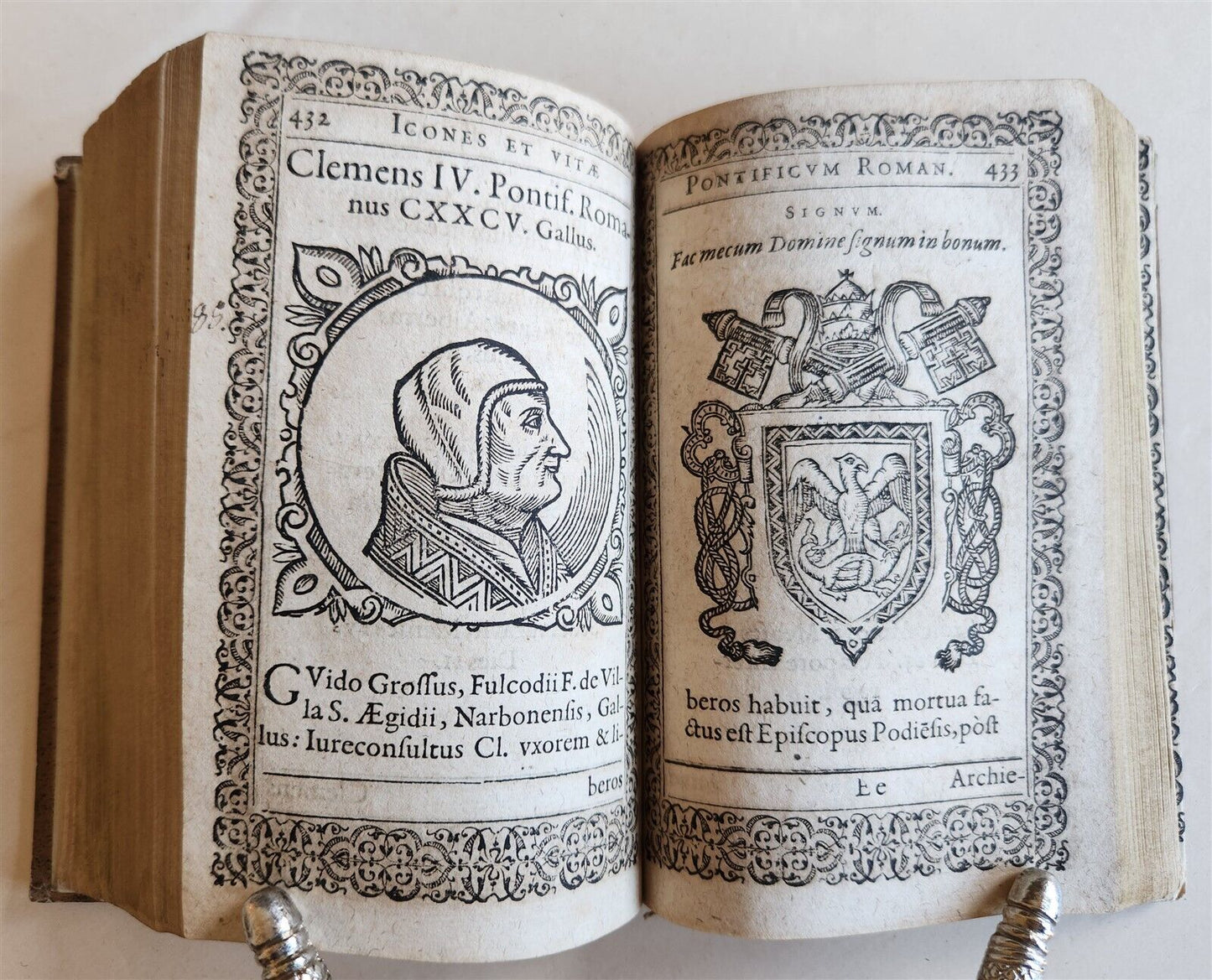 1602 ICONES & VITAE PAPARUM antique 300 WOODCUT ILLUSTRATIONS of POPES