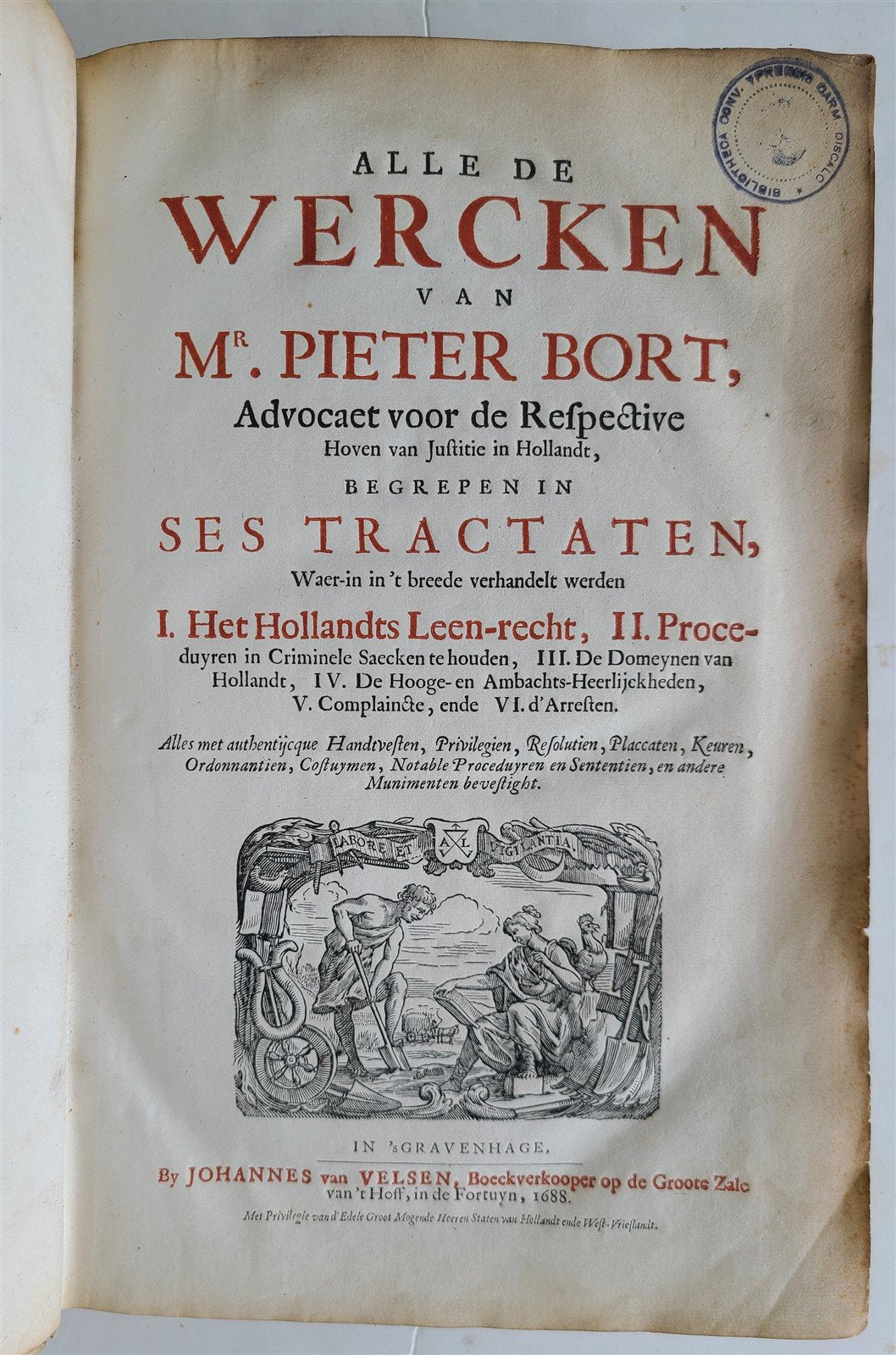 1688 DUTCH LAW BOOK antique VELLUM BOUND FOLIO 17th CENTURY