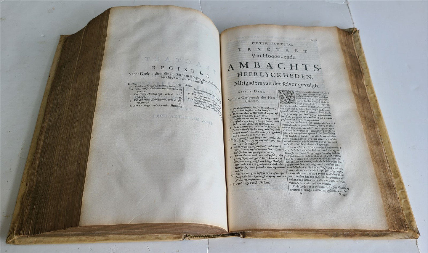 1688 DUTCH LAW BOOK antique VELLUM BOUND FOLIO 17th CENTURY