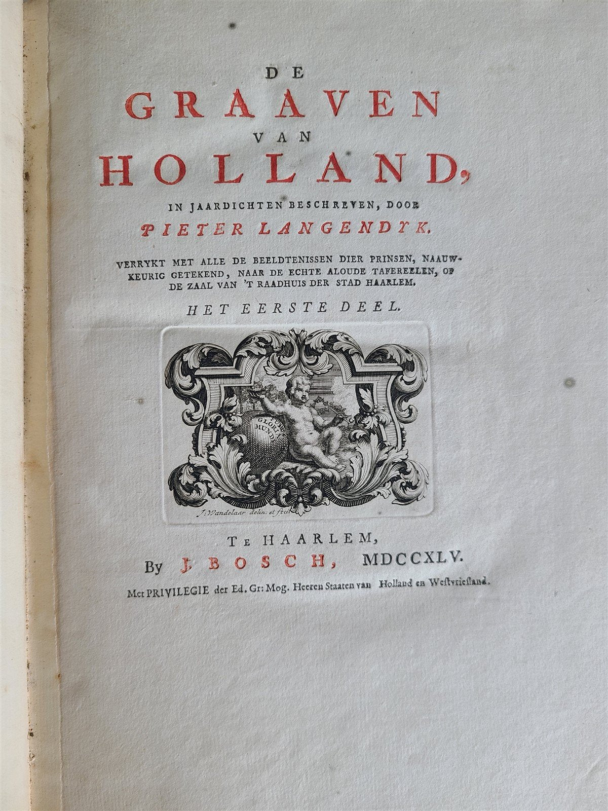 1745 NETHERLANDS HISTORY antique ILLUSTRATED w/ 32 PLATES De graaven van Holland
