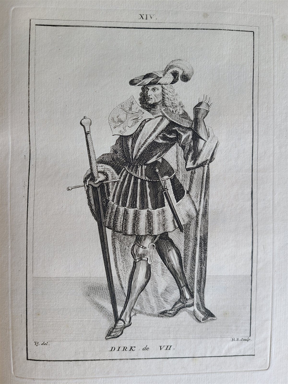 1745 NETHERLANDS HISTORY antique ILLUSTRATED w/ 32 PLATES De graaven van Holland