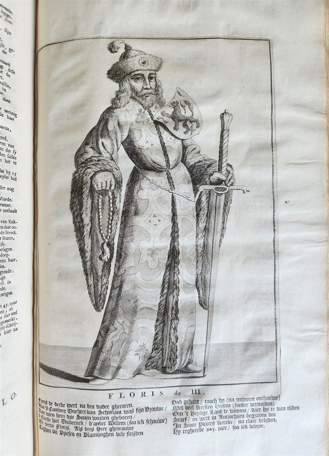 1699 CHRONICLE of COUNTS of HOLLAND antique ILLUSTRATED FOLIO vellum bound