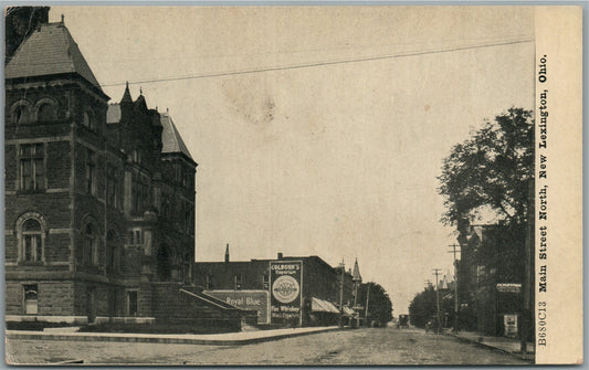 NEW LEXINGTON OH MAIN STREET ANTIQUE POSTCARD