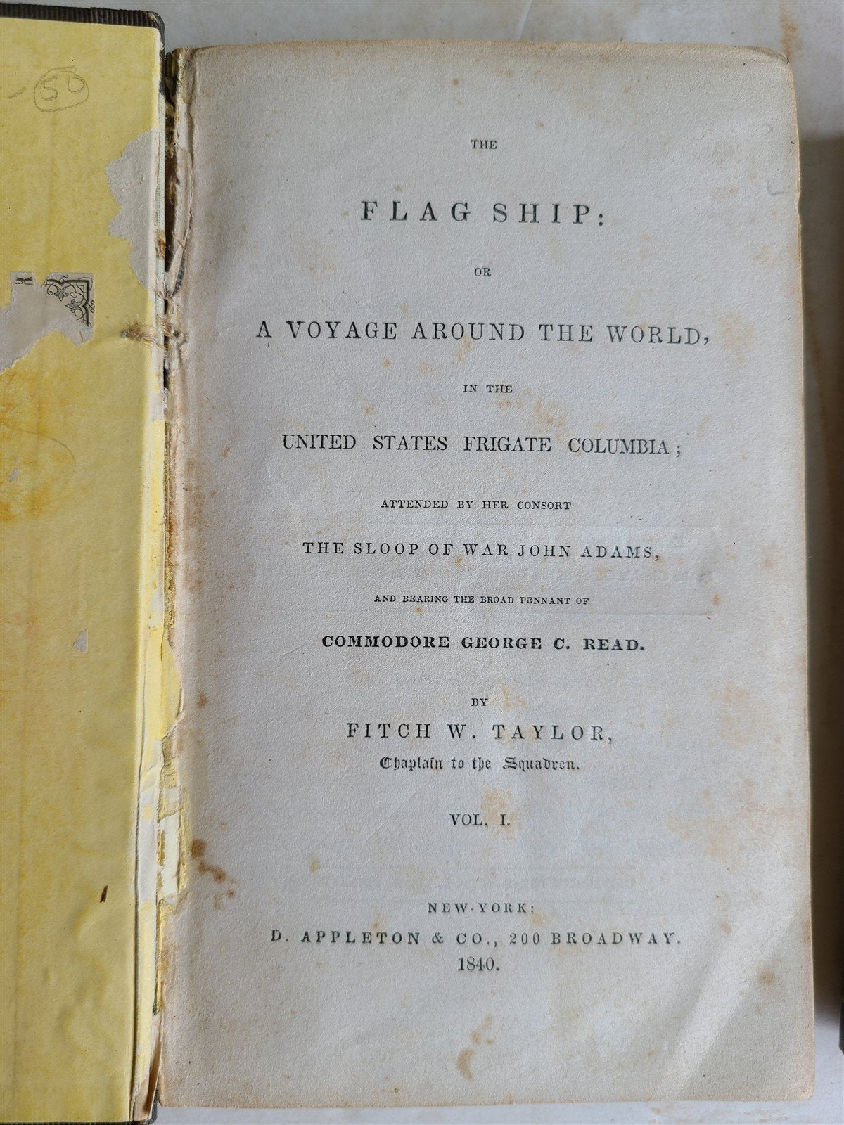 1840 FLAGSHIP VOYAGE AROUND THE WORLD antique 2 VOLUMES 1st EDITION RARE