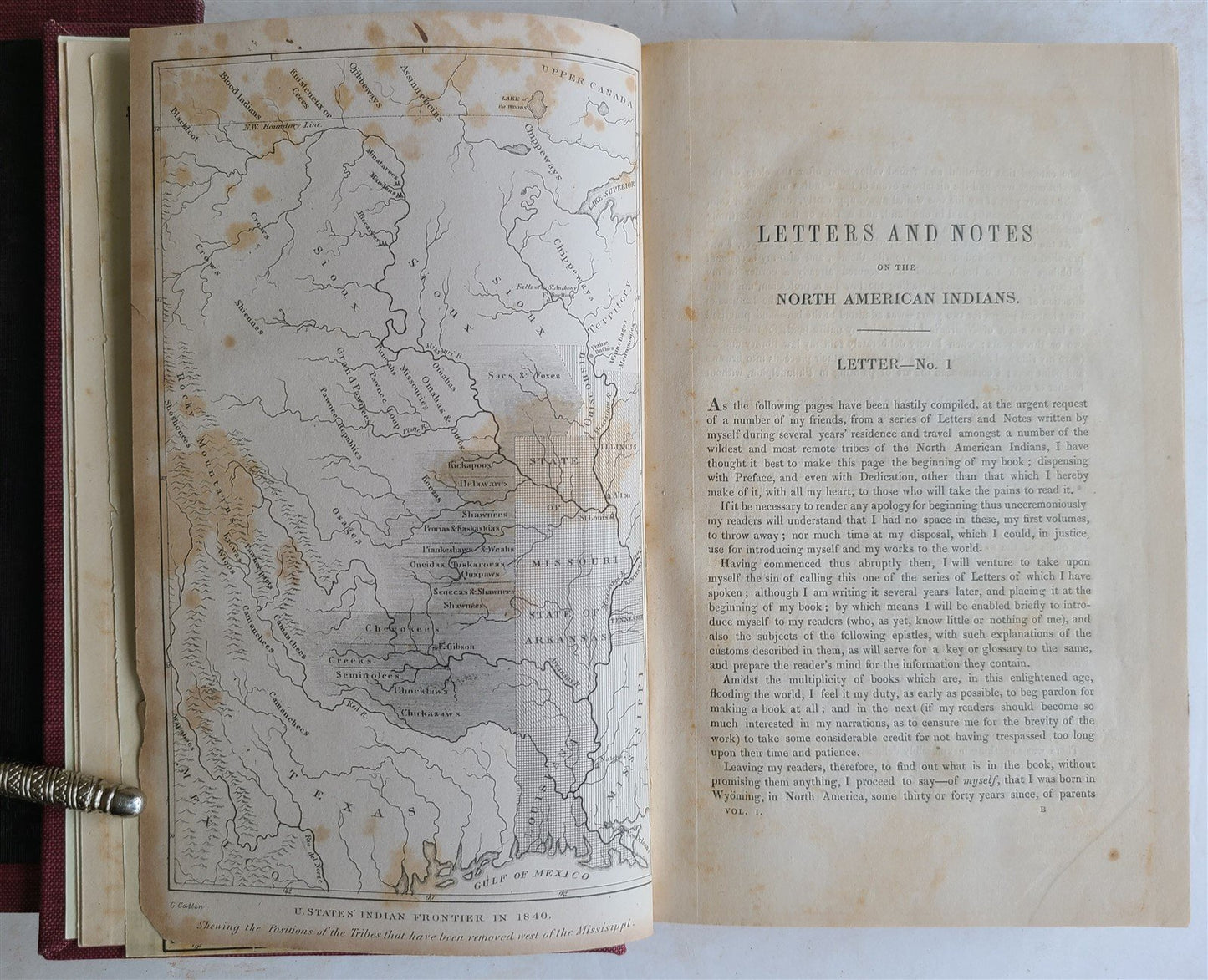 1844 LETTERS & NOTES on NORTH AMERICAN INDIANS CATLIN antique 2 VOLS illustrated