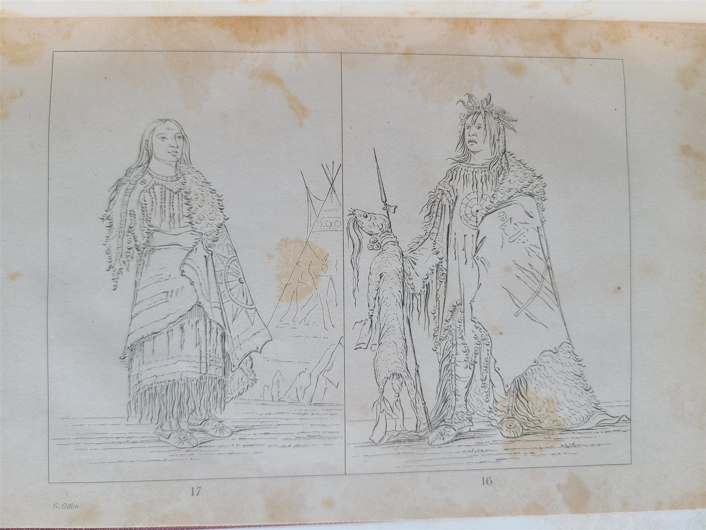 1844 LETTERS & NOTES on NORTH AMERICAN INDIANS CATLIN antique 2 VOLS illustrated