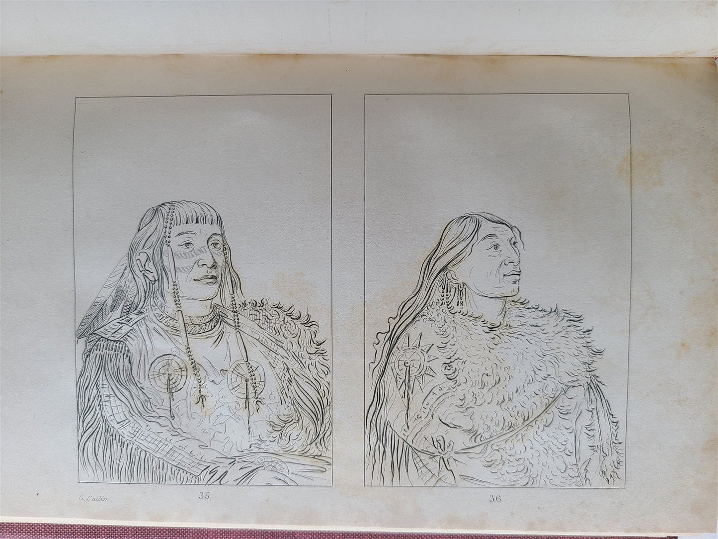 1844 LETTERS & NOTES on NORTH AMERICAN INDIANS CATLIN antique 2 VOLS illustrated