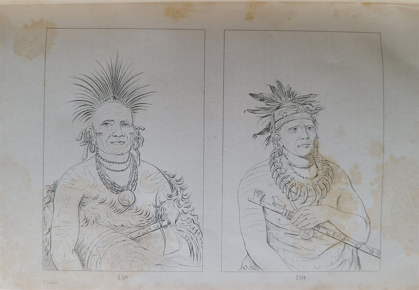 1844 LETTERS & NOTES on NORTH AMERICAN INDIANS CATLIN antique 2 VOLS illustrated