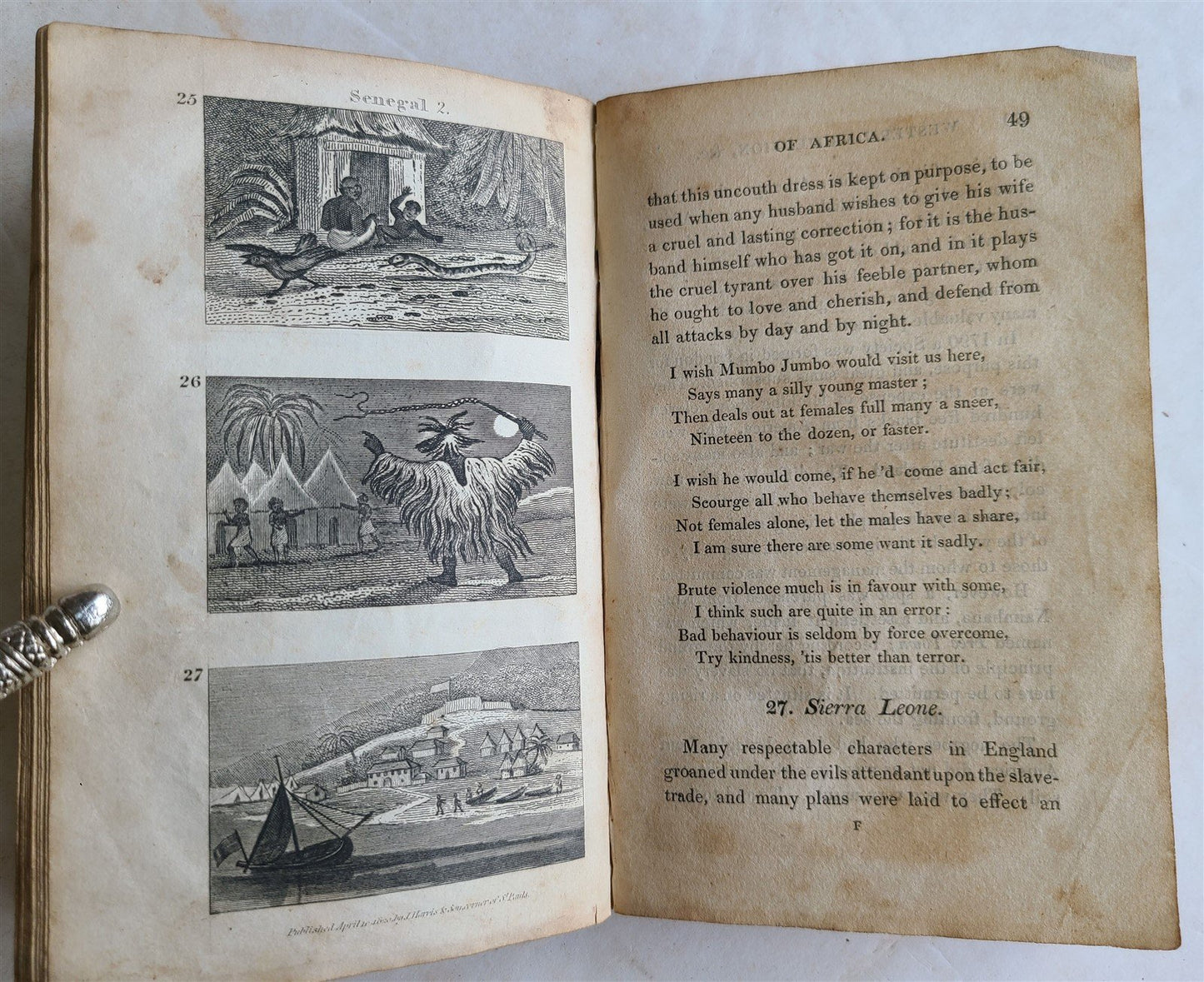 1821 SCENES in AFRICA antique illustrated CHILDRENS BOOK