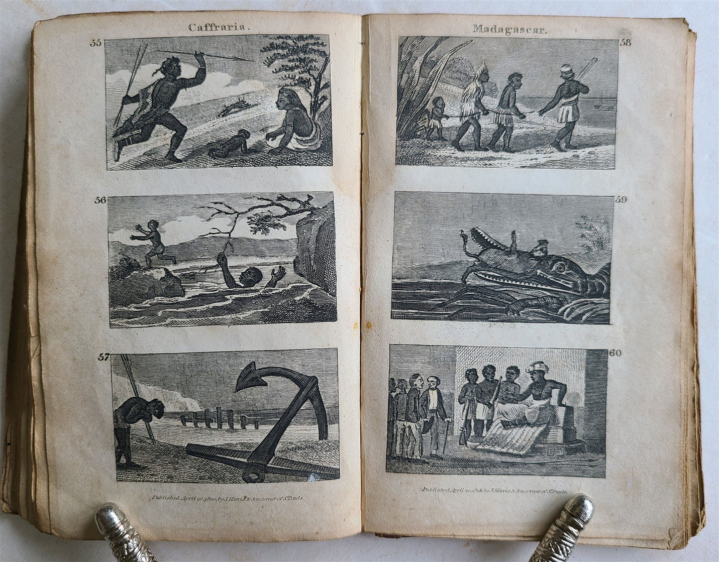 1821 SCENES in AFRICA antique illustrated CHILDRENS BOOK