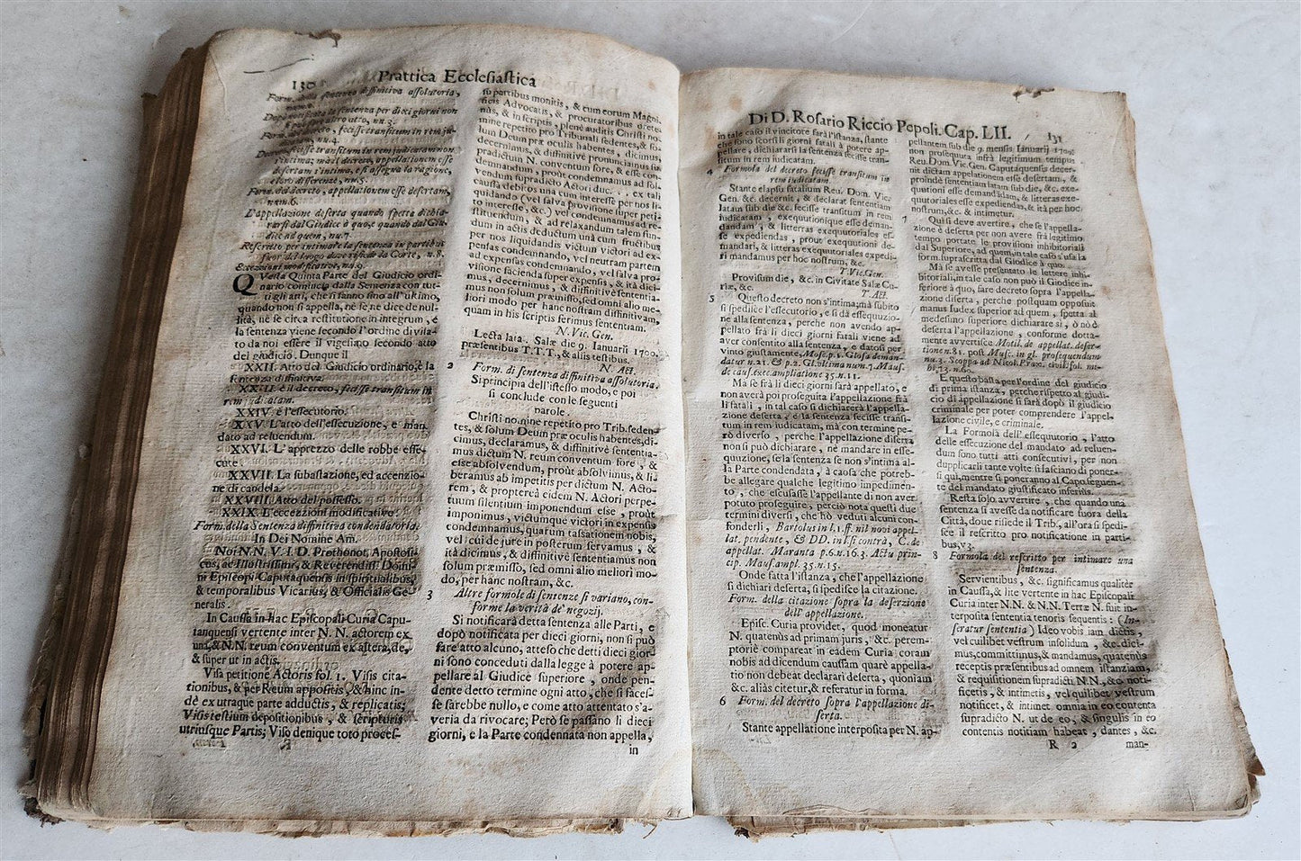 1709 PRATTICA ECCLESIASTICA CIVILE CRIMINALE antique VELLUM BOUND LAW BOOK FOLIO