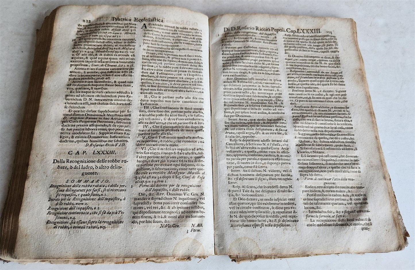 1709 PRATTICA ECCLESIASTICA CIVILE CRIMINALE antique VELLUM BOUND LAW BOOK FOLIO