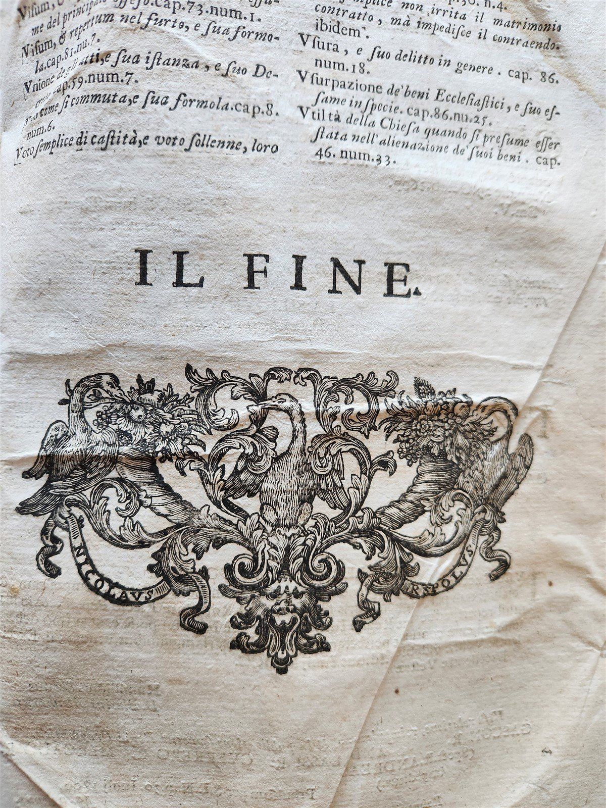 1709 PRATTICA ECCLESIASTICA CIVILE CRIMINALE antique VELLUM BOUND LAW BOOK FOLIO