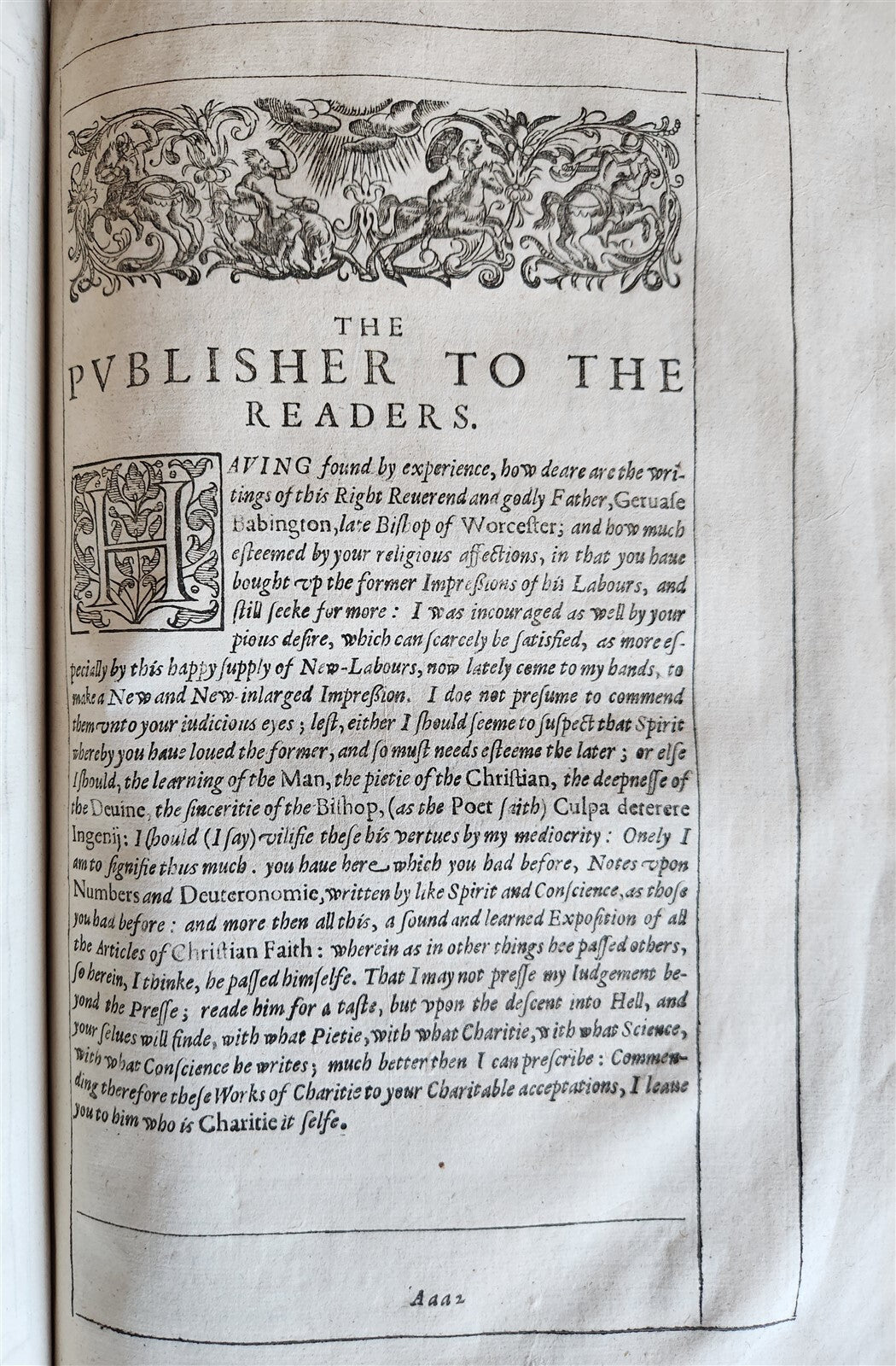 1622 THE WORKES of the RIGHT REVEREND FATHER in GOD BABINGTON antique in ENGLISH