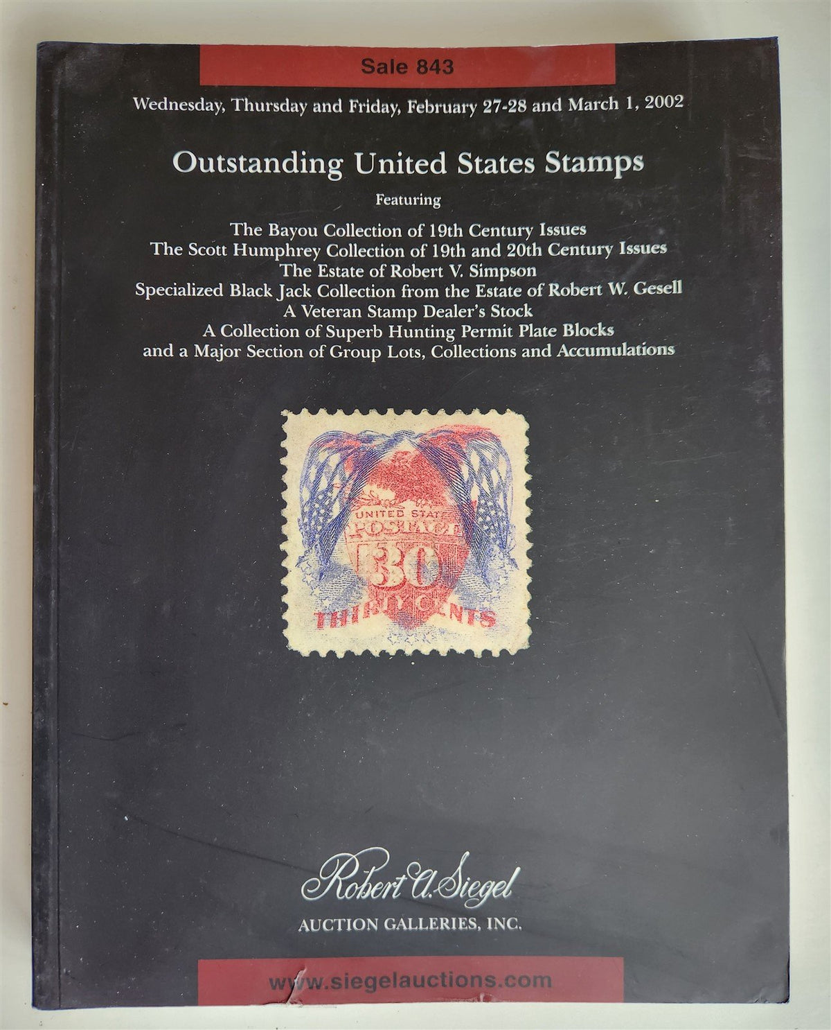 PHILATELIC ROBERT SIEGEL AUCTION CATALOG STAMPS BAYOU & HUMPHREY COLLECTION 2002
