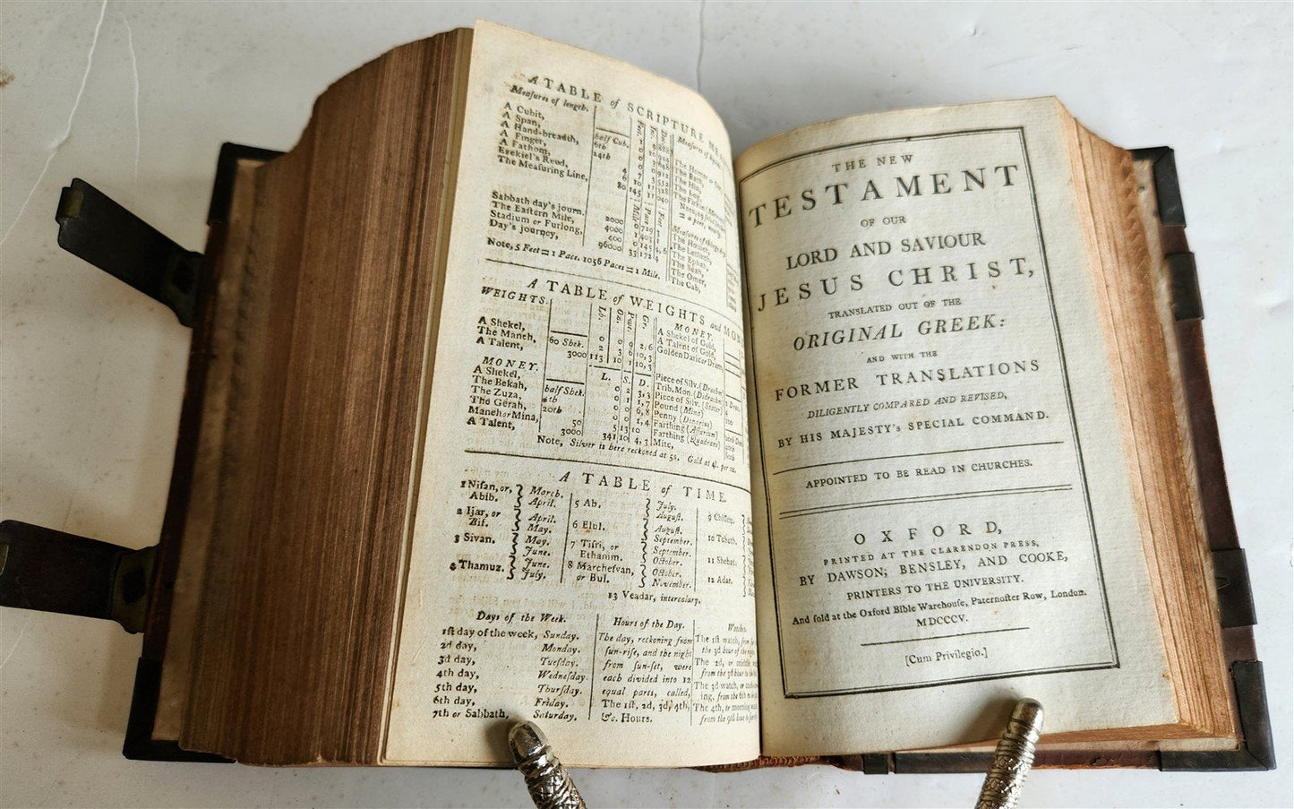 1801 BOOK of COMMON PRAYER in ENGLISH w/ METAL FITTINGS & CLASPS antique