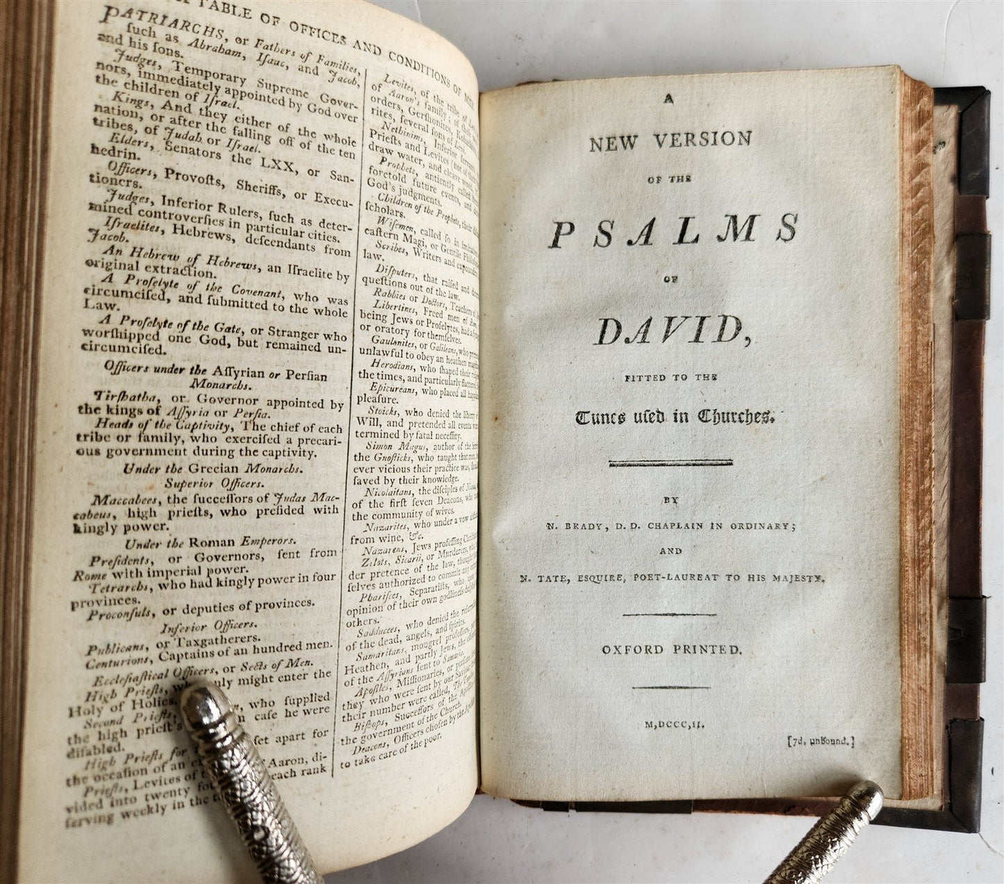 1801 BOOK of COMMON PRAYER in ENGLISH w/ METAL FITTINGS & CLASPS antique