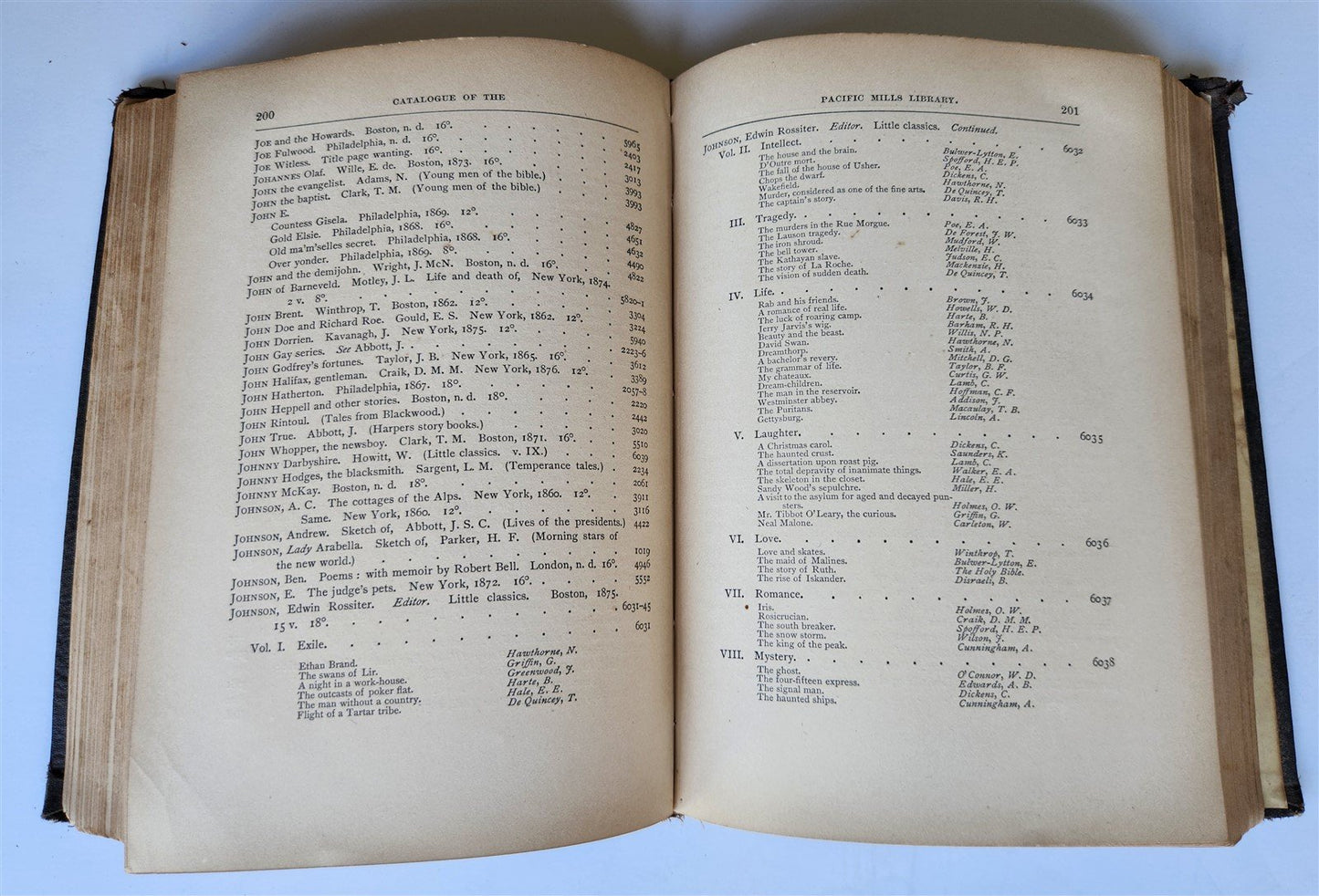 1876 CATALOGUE of the PACIFIC MILLS LIBRARY antique AMERICANA scarce