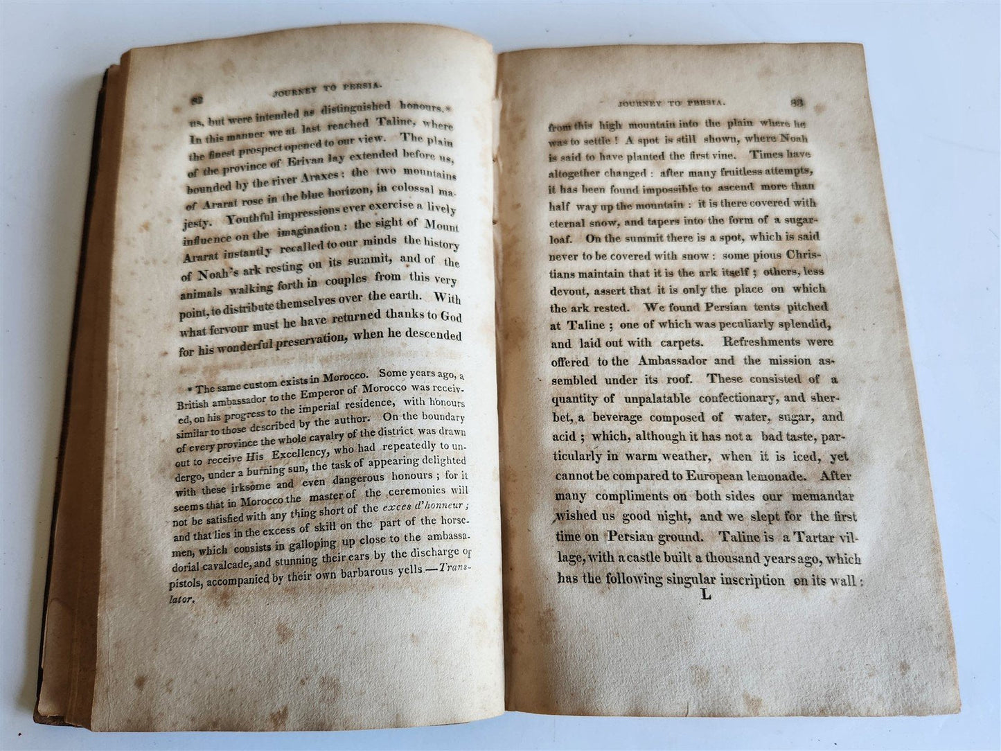 1820 NARRATIVE of JOURNEY to PERSIA in suite of IMPERIAL RUSSIAN EMBASSY antique