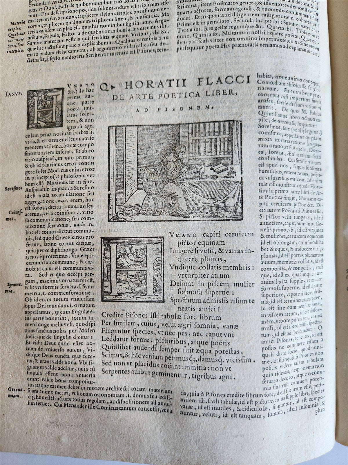 1576 HORACE POETRY antique 16th century folio ILLUSTRATED
