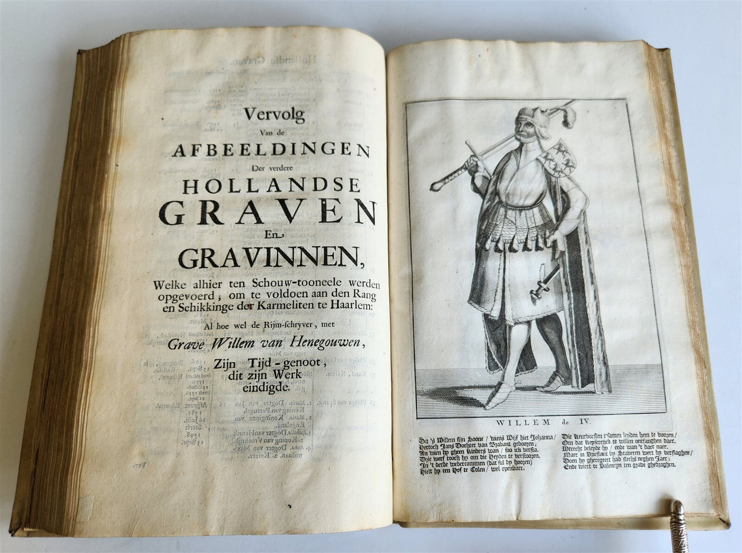1699 CHRONICLE of COUNTS of HOLLAND antique ILLUSTRATED FOLIO vellum bound