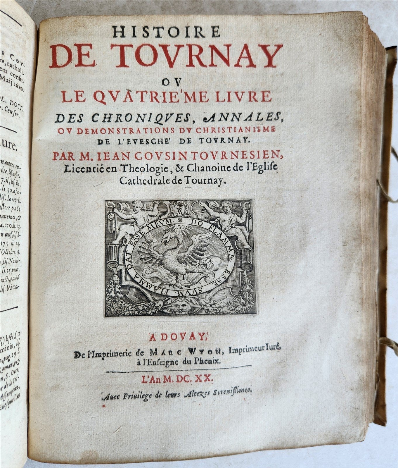 1619 HISTORY of TOURNAY BELGIUM antique ILLUSTRATED vellum bound