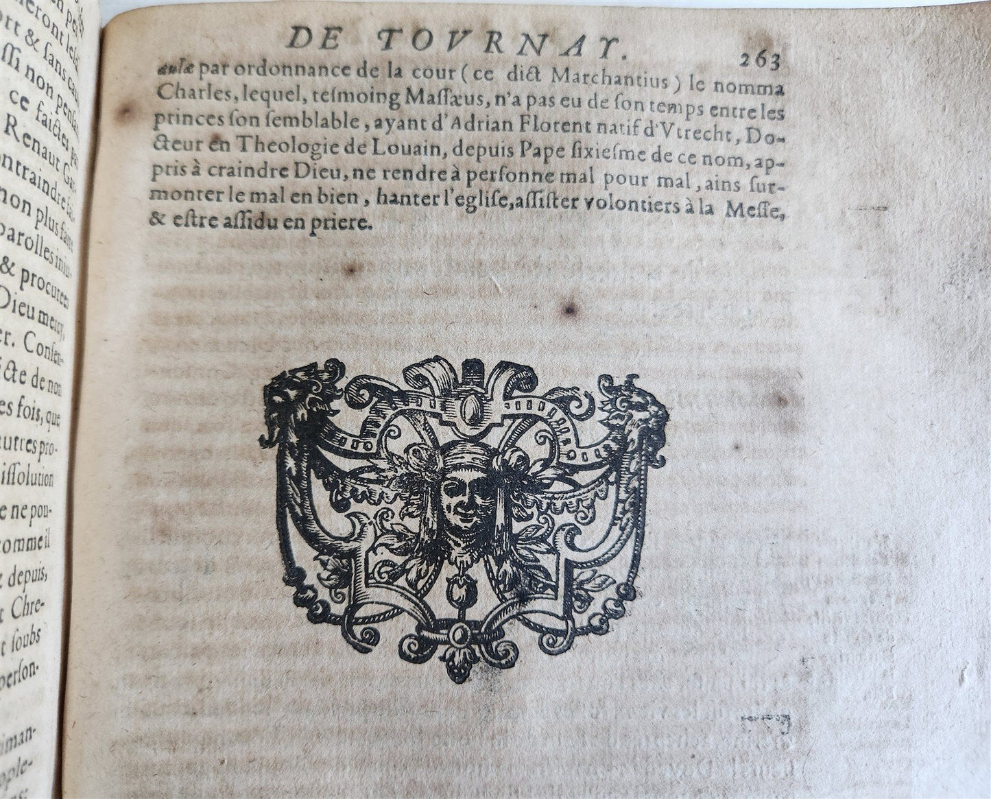 1619 HISTORY of TOURNAY BELGIUM antique ILLUSTRATED vellum bound