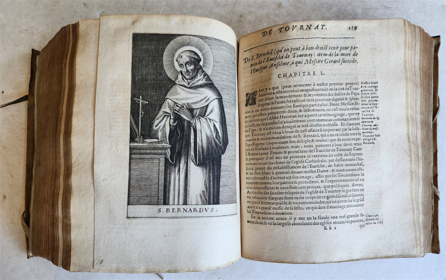 1619 HISTORY of TOURNAY BELGIUM antique ILLUSTRATED vellum bound