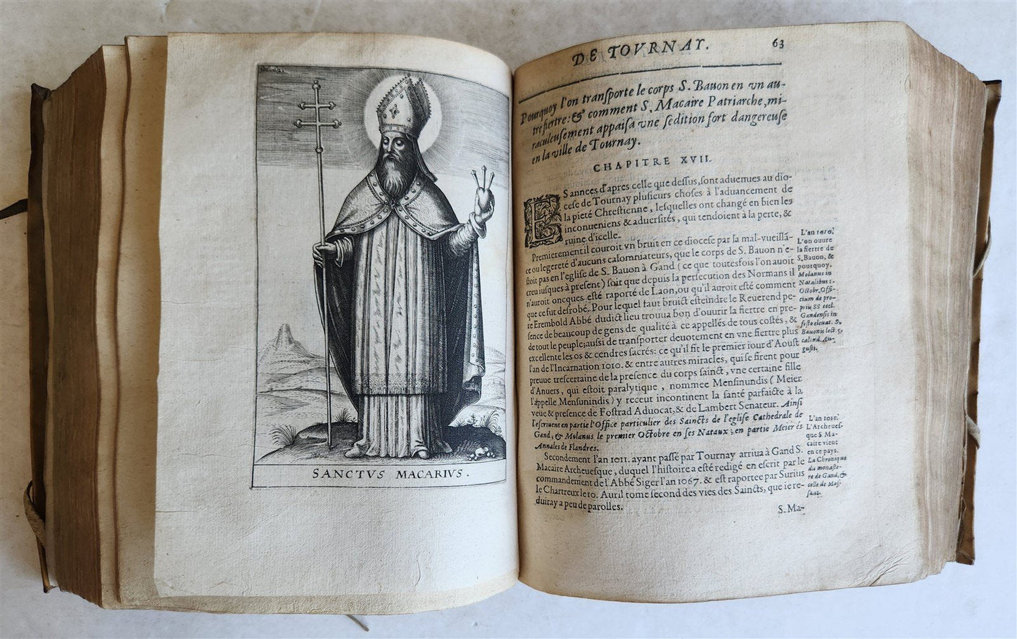 1619 HISTORY of TOURNAY BELGIUM antique ILLUSTRATED vellum bound