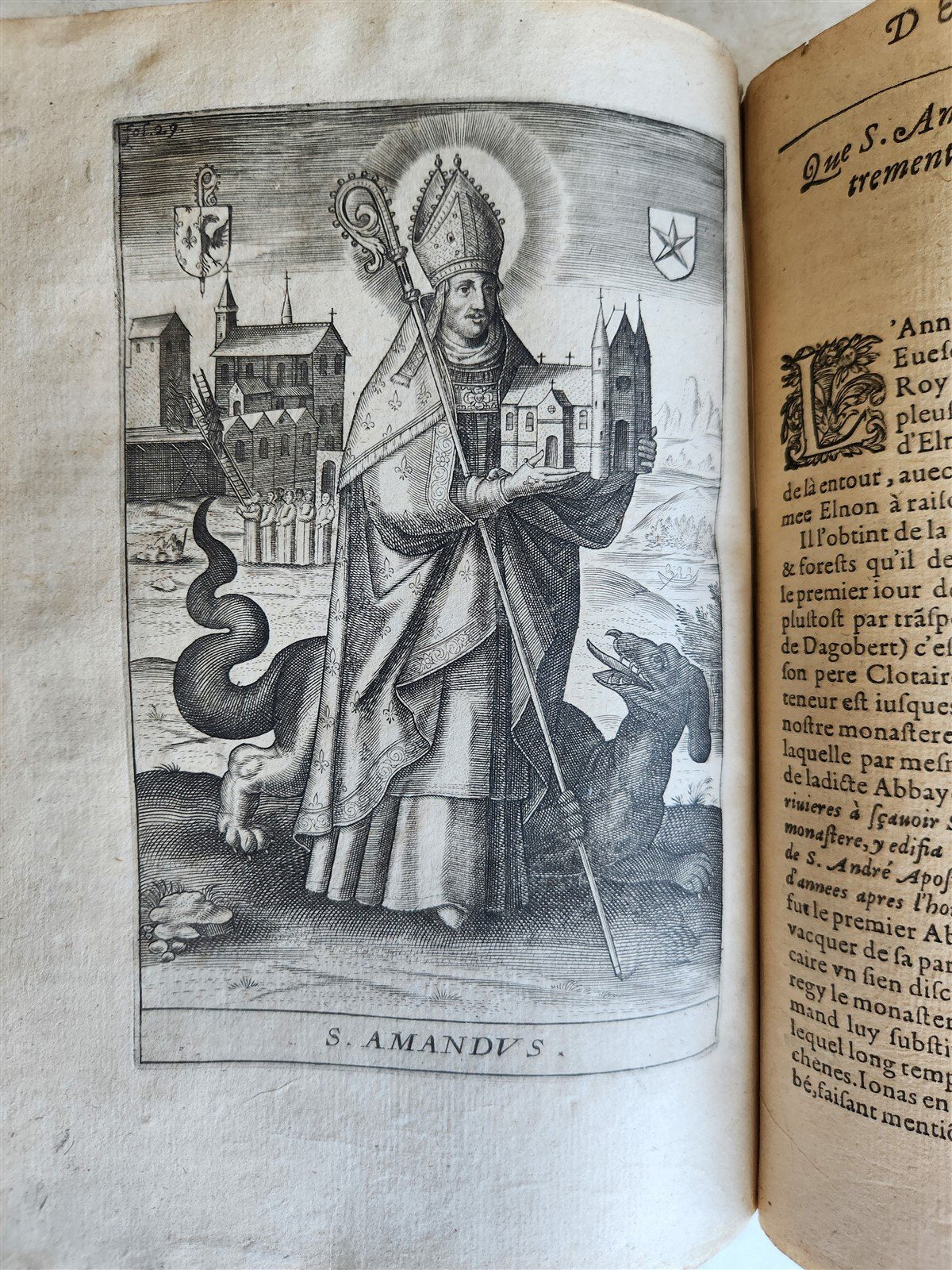 1619 HISTORY of TOURNAY BELGIUM antique ILLUSTRATED vellum bound