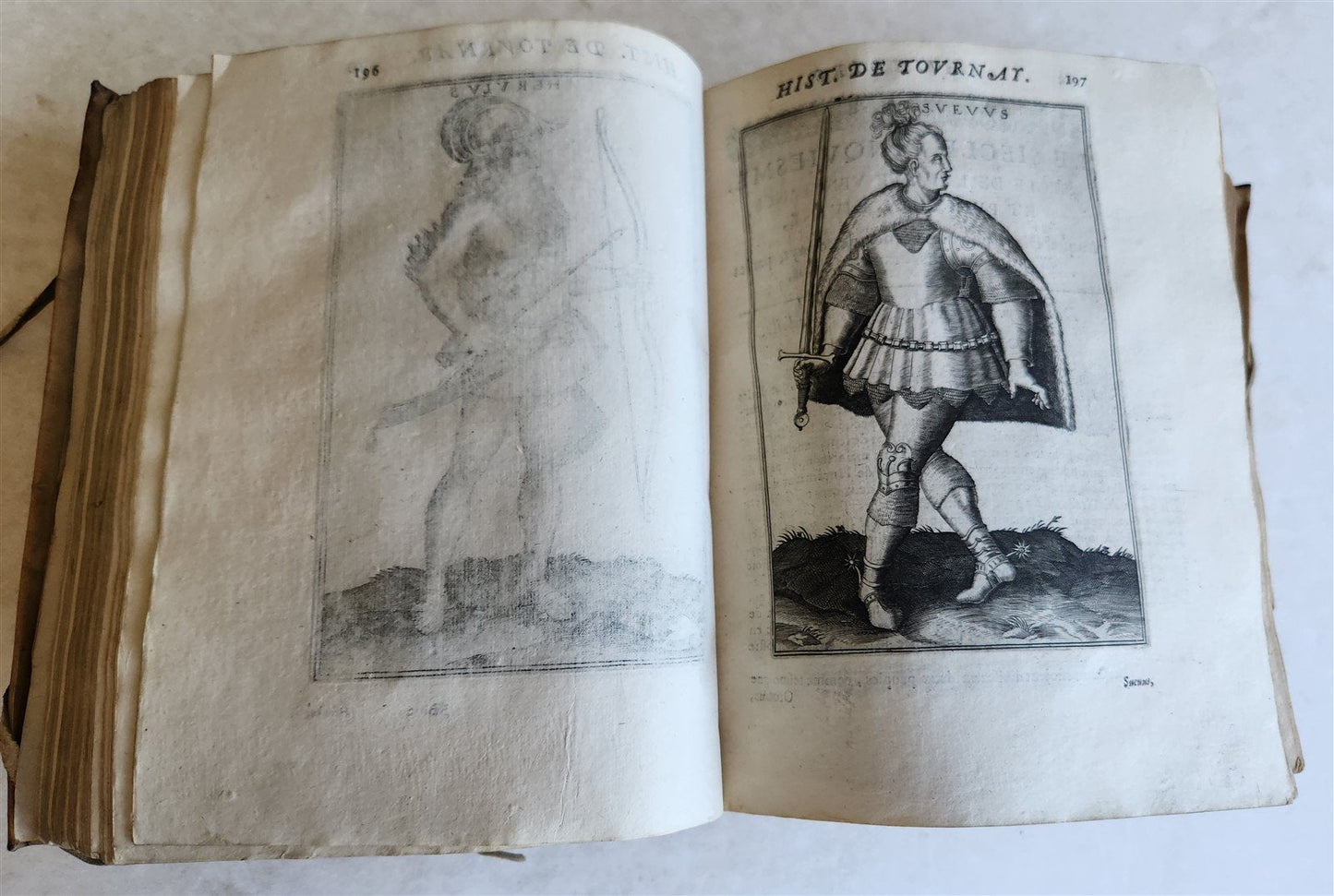 1619 HISTORY of TOURNAY BELGIUM antique ILLUSTRATED vellum bound