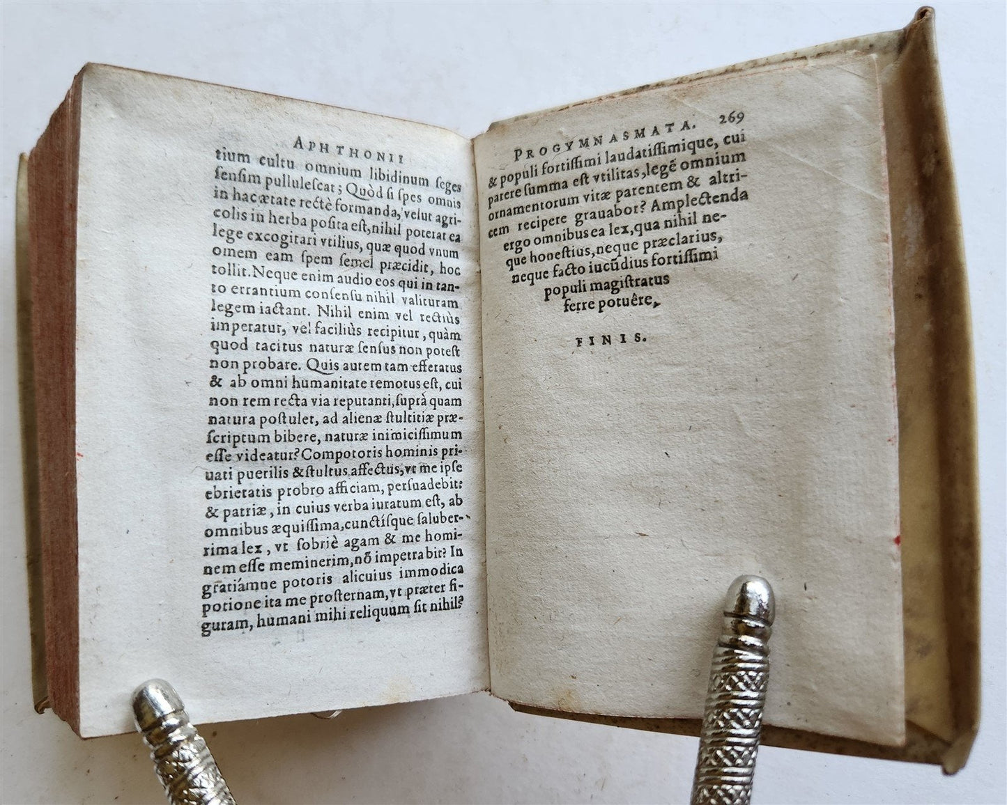 1604 PROGYMNASMATA by Aphthonius of Antioch VELLUM BINDING antique