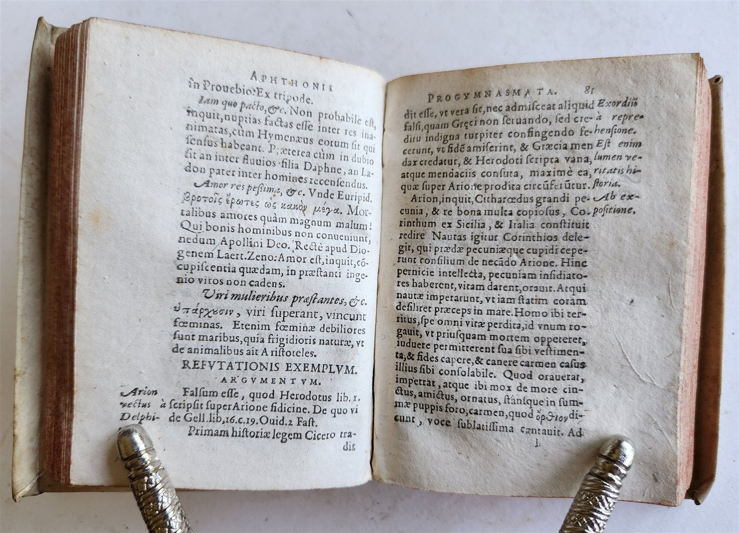 1604 PROGYMNASMATA by Aphthonius of Antioch VELLUM BINDING antique