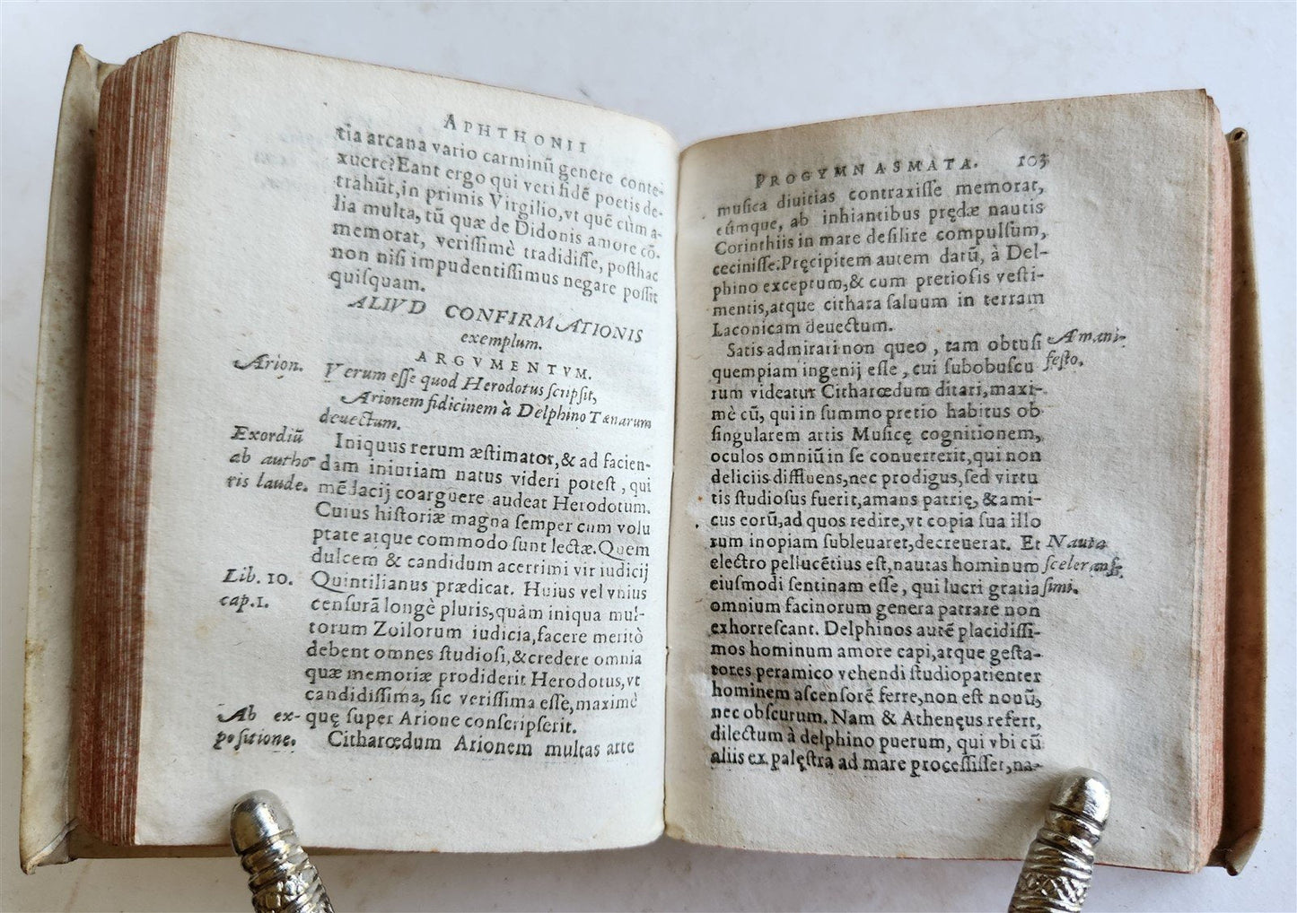 1604 PROGYMNASMATA by Aphthonius of Antioch VELLUM BINDING antique