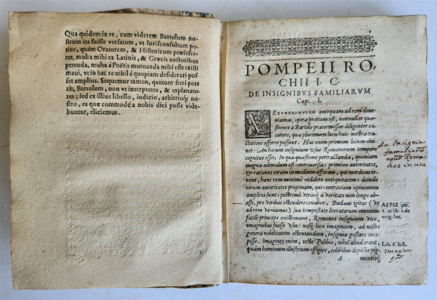 1576 POMPEO ROCCHI - COATS OF ARMS NOBILITY LAW antique De insignibus familiarum