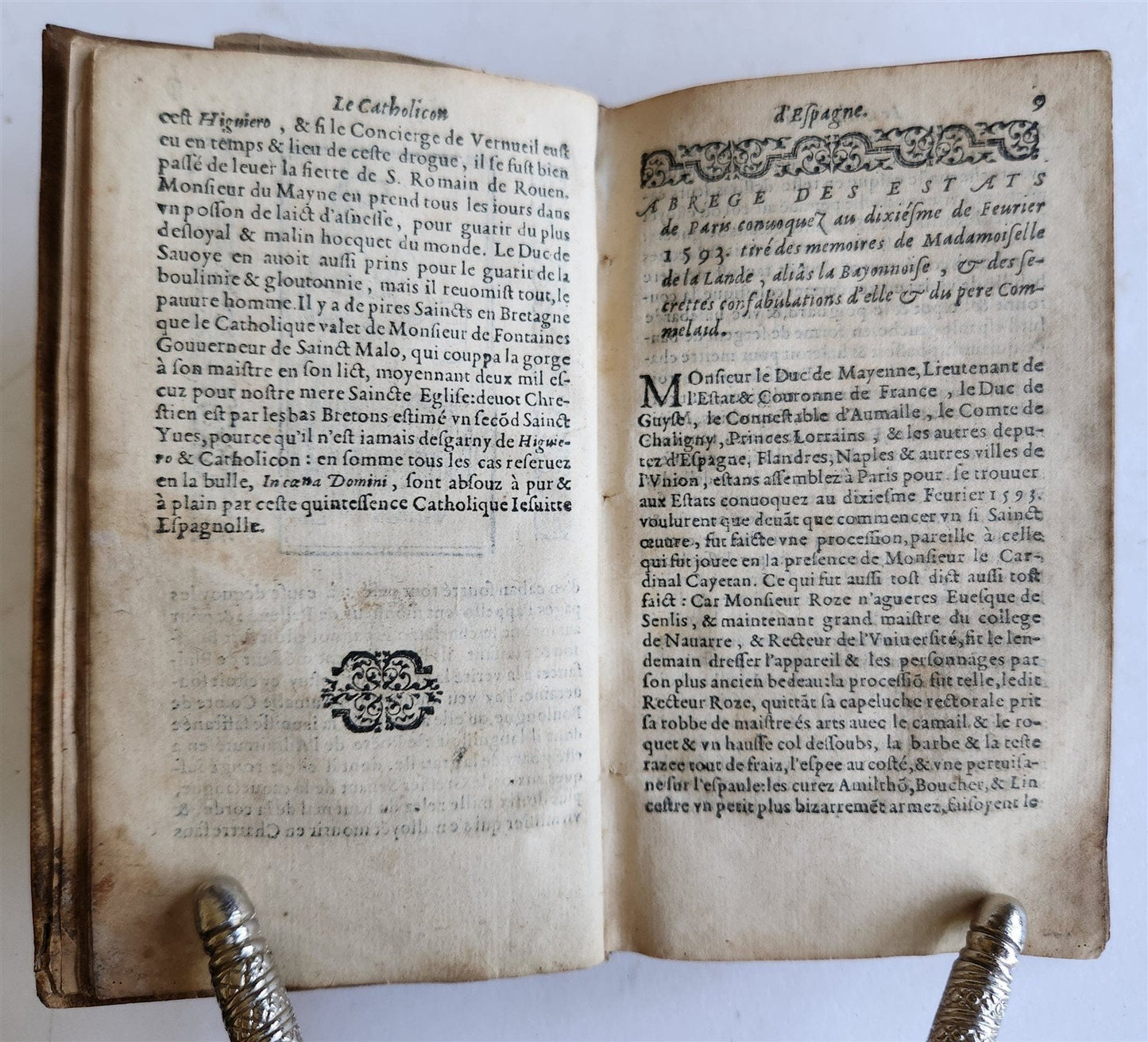 1595 SATYRE MENIPPEE ILLUSTRATED antique 16th CENTURY political & satirical work
