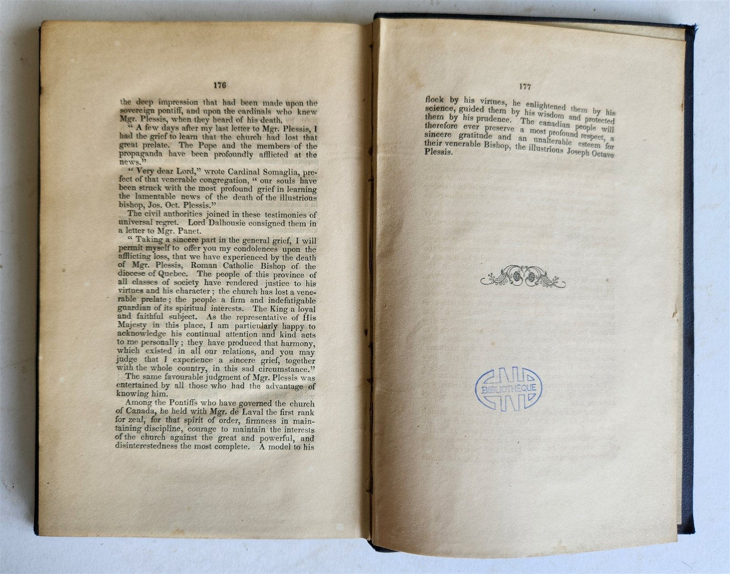 1864 JOSEPH-OCTAVE PLESSIS BISHOP of QUEBEC BIOGRAPHICAL NOTICE antique