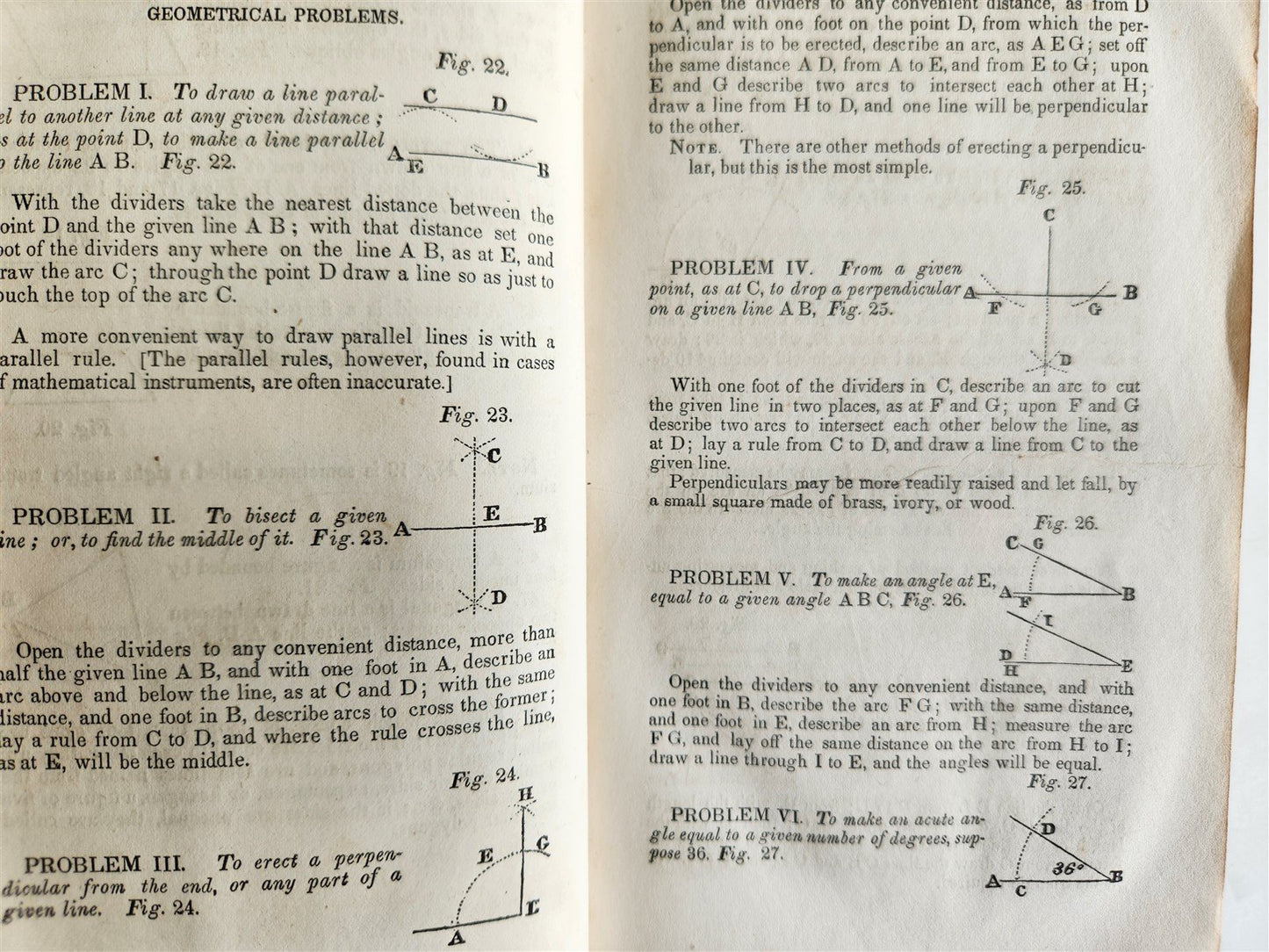 1837 SYSTEM of GEOMETRY & TRIGONOMETRY TREATISE on SURVEYING by A. FLINT antique