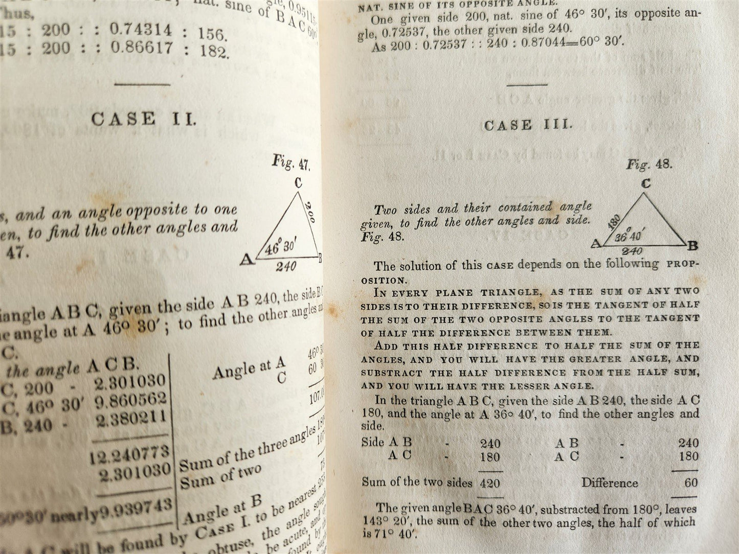 1837 SYSTEM of GEOMETRY & TRIGONOMETRY TREATISE on SURVEYING by A. FLINT antique
