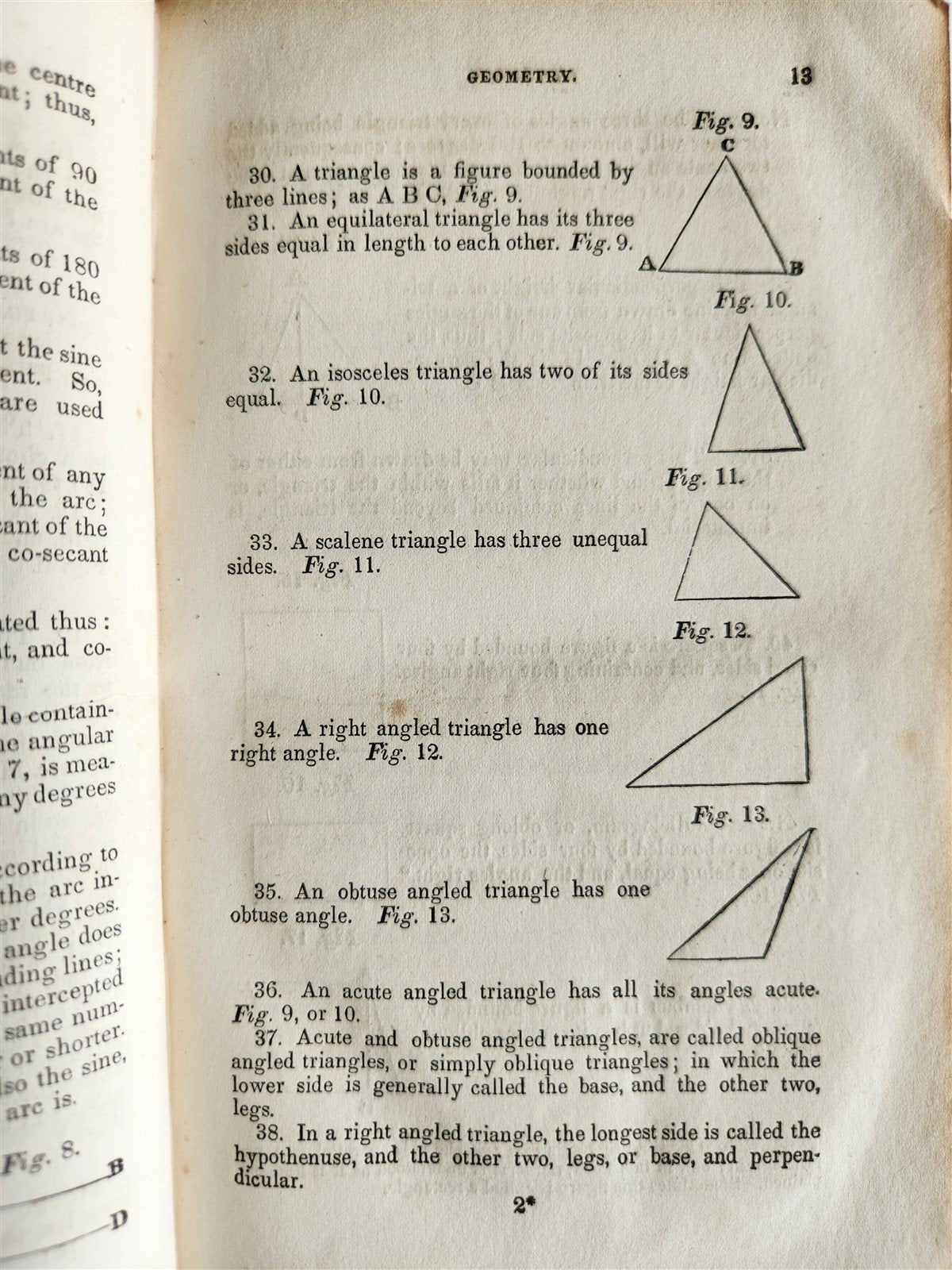 1837 SYSTEM of GEOMETRY & TRIGONOMETRY TREATISE on SURVEYING by A. FLINT antique