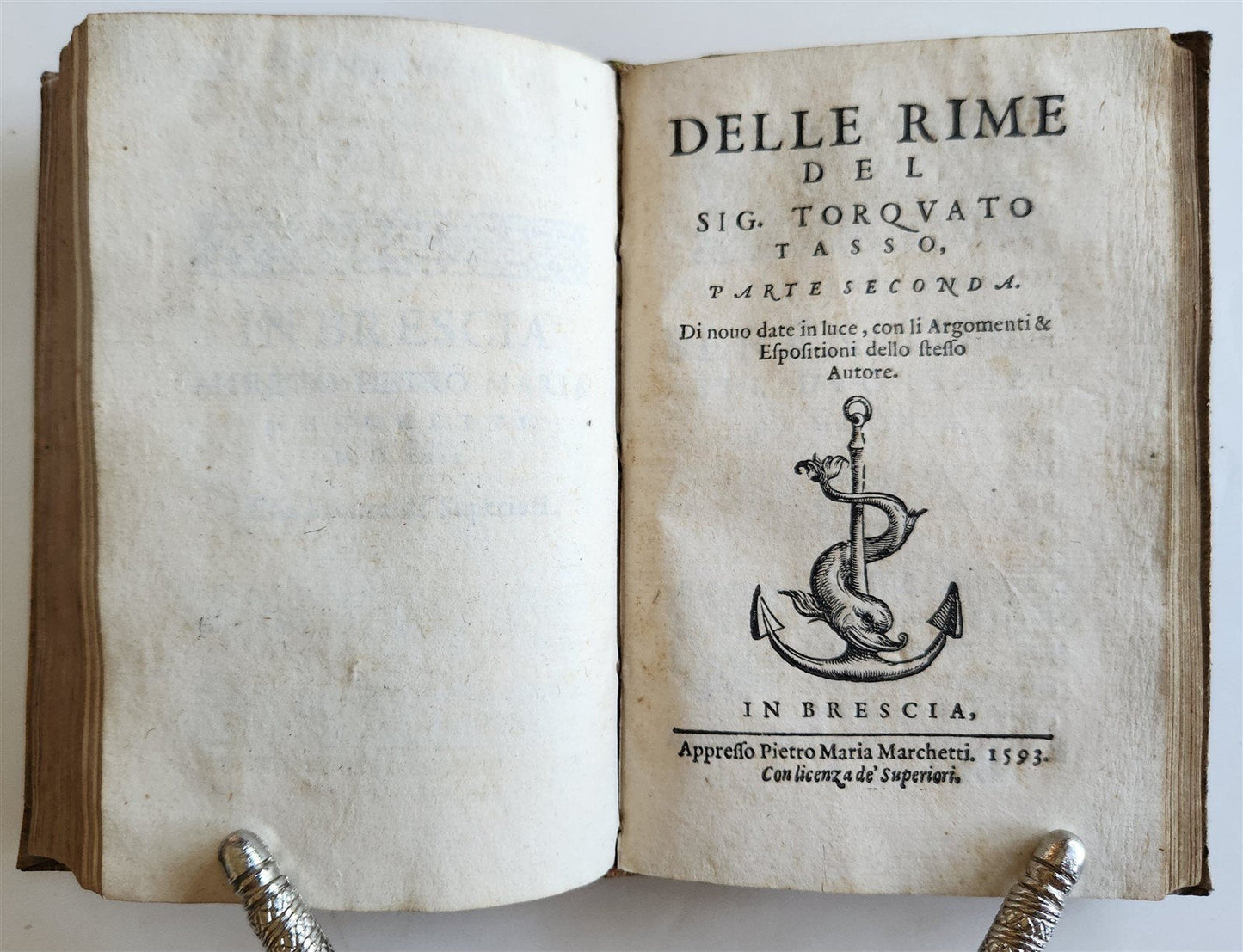 1592 POETRY by TORQUATO TASSO antique vellum bound 16th CENTURY