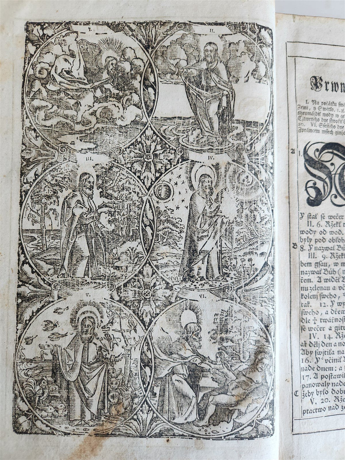 1769 BIBLE in CZECH ILLUSTRATED 2 FOLIO VOLUMES antique