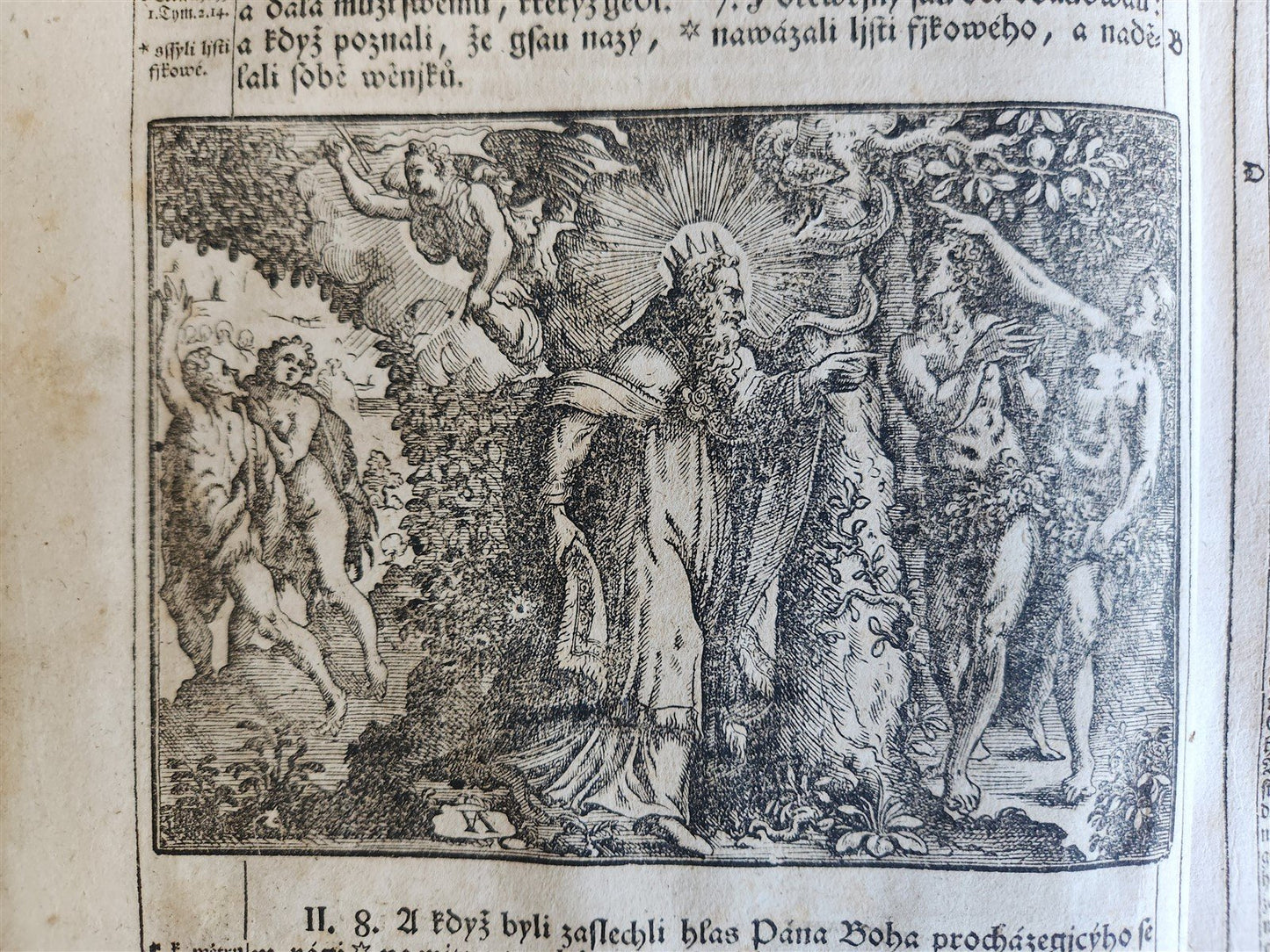 1769 BIBLE in CZECH ILLUSTRATED 2 FOLIO VOLUMES antique