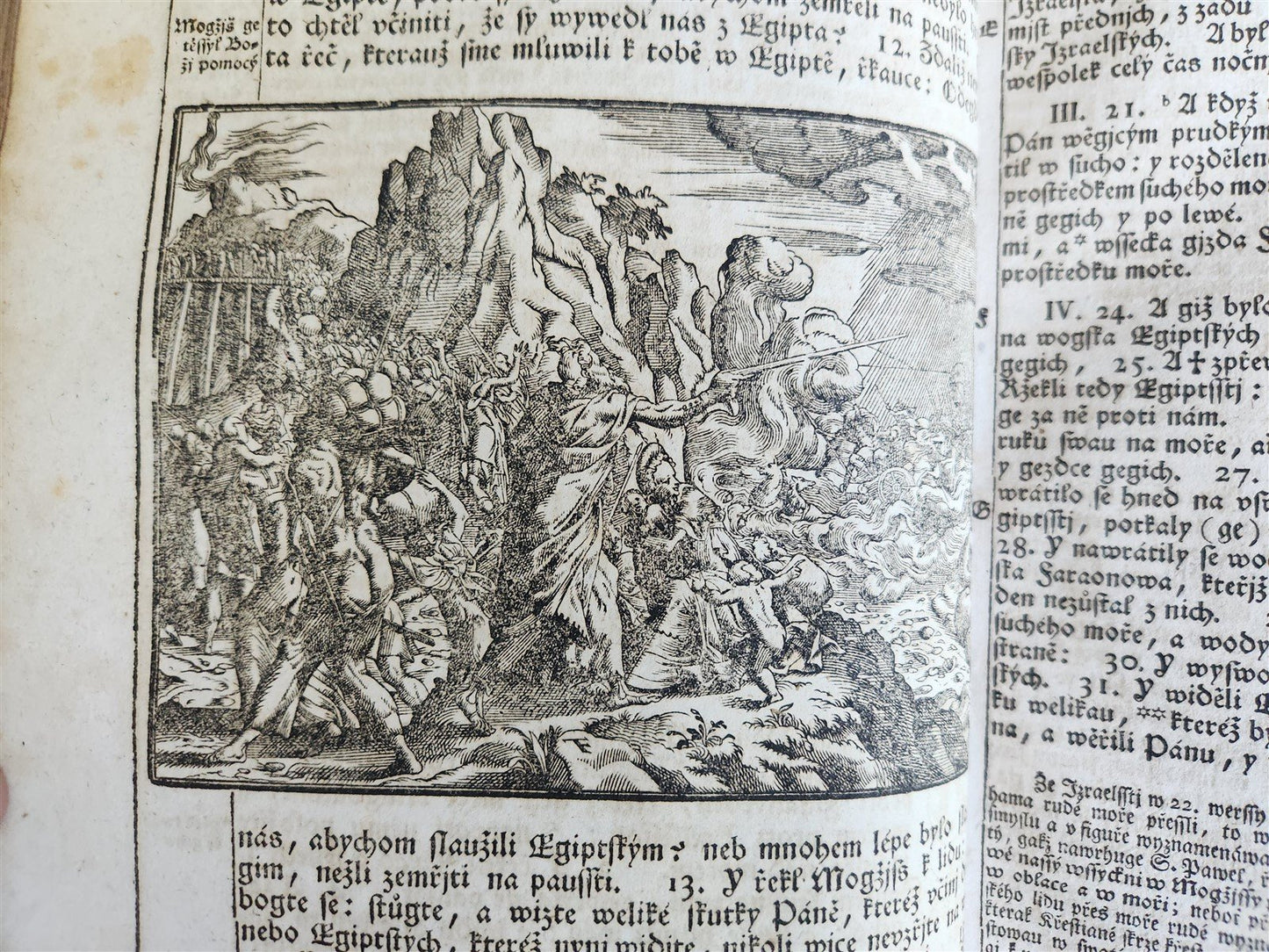 1769 BIBLE in CZECH ILLUSTRATED 2 FOLIO VOLUMES antique
