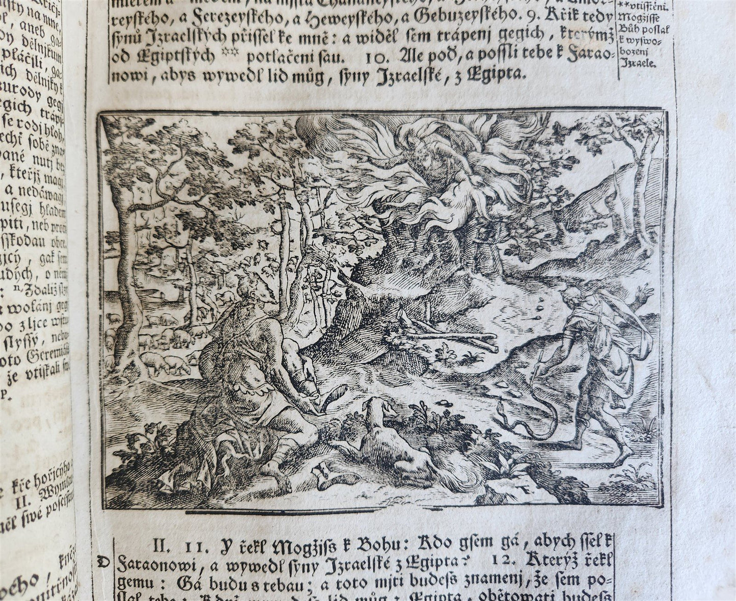 1769 BIBLE in CZECH ILLUSTRATED 2 FOLIO VOLUMES antique