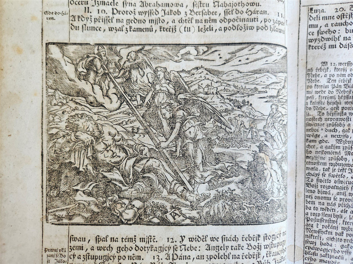 1769 BIBLE in CZECH ILLUSTRATED 2 FOLIO VOLUMES antique