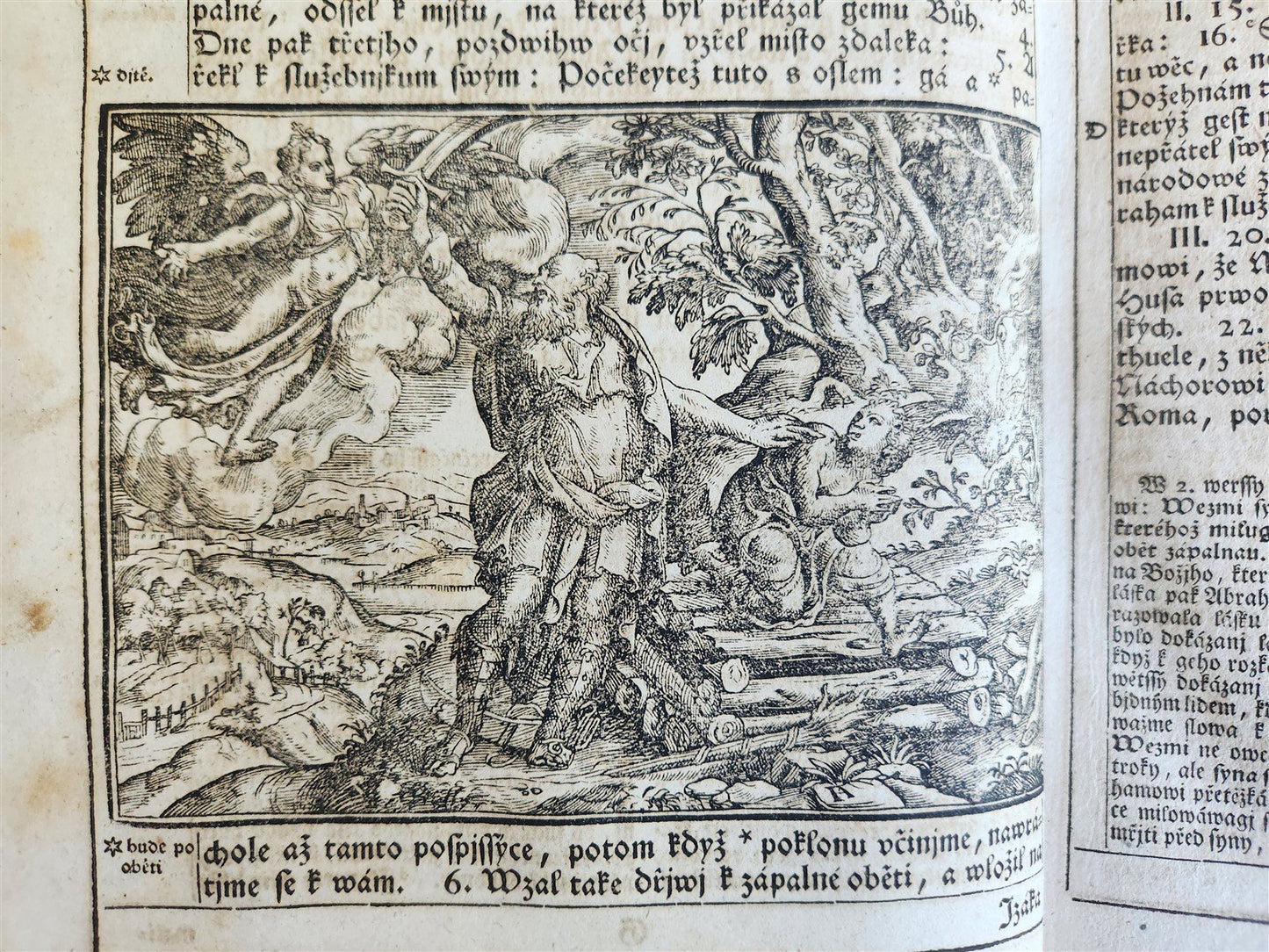 1769 BIBLE in CZECH ILLUSTRATED 2 FOLIO VOLUMES antique