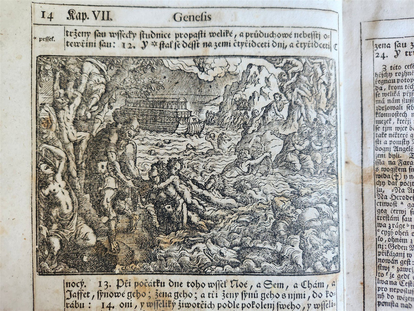 1769 BIBLE in CZECH ILLUSTRATED 2 FOLIO VOLUMES antique