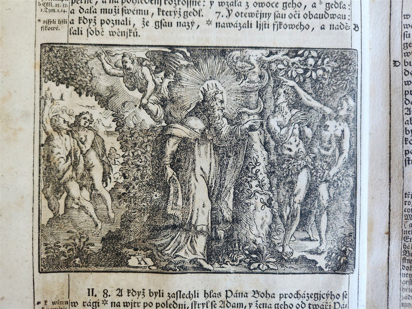 1769 BIBLE in CZECH ILLUSTRATED 2 FOLIO VOLUMES antique